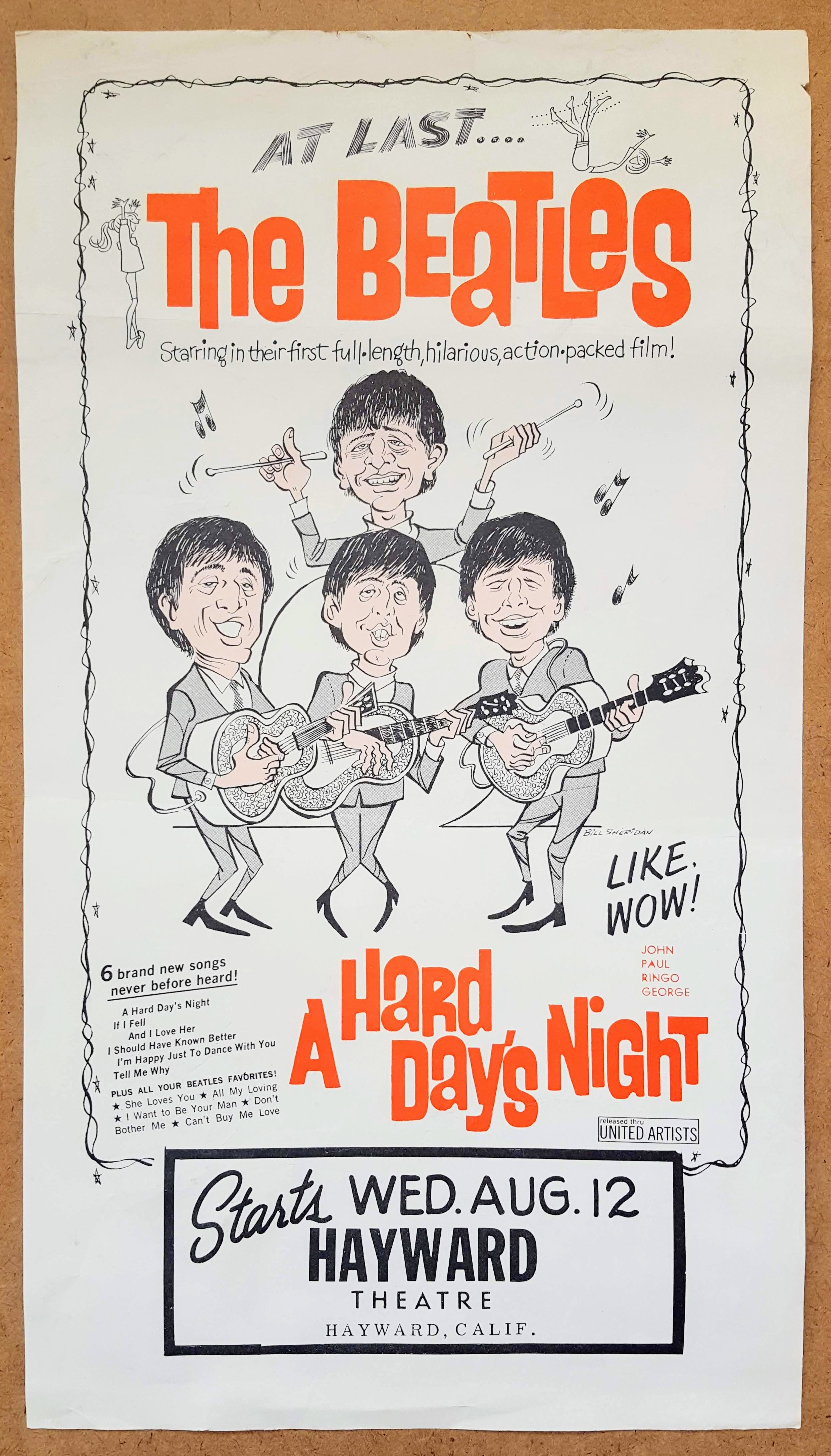 1964 The Beatles original US movie poster for "A Hard Day ...